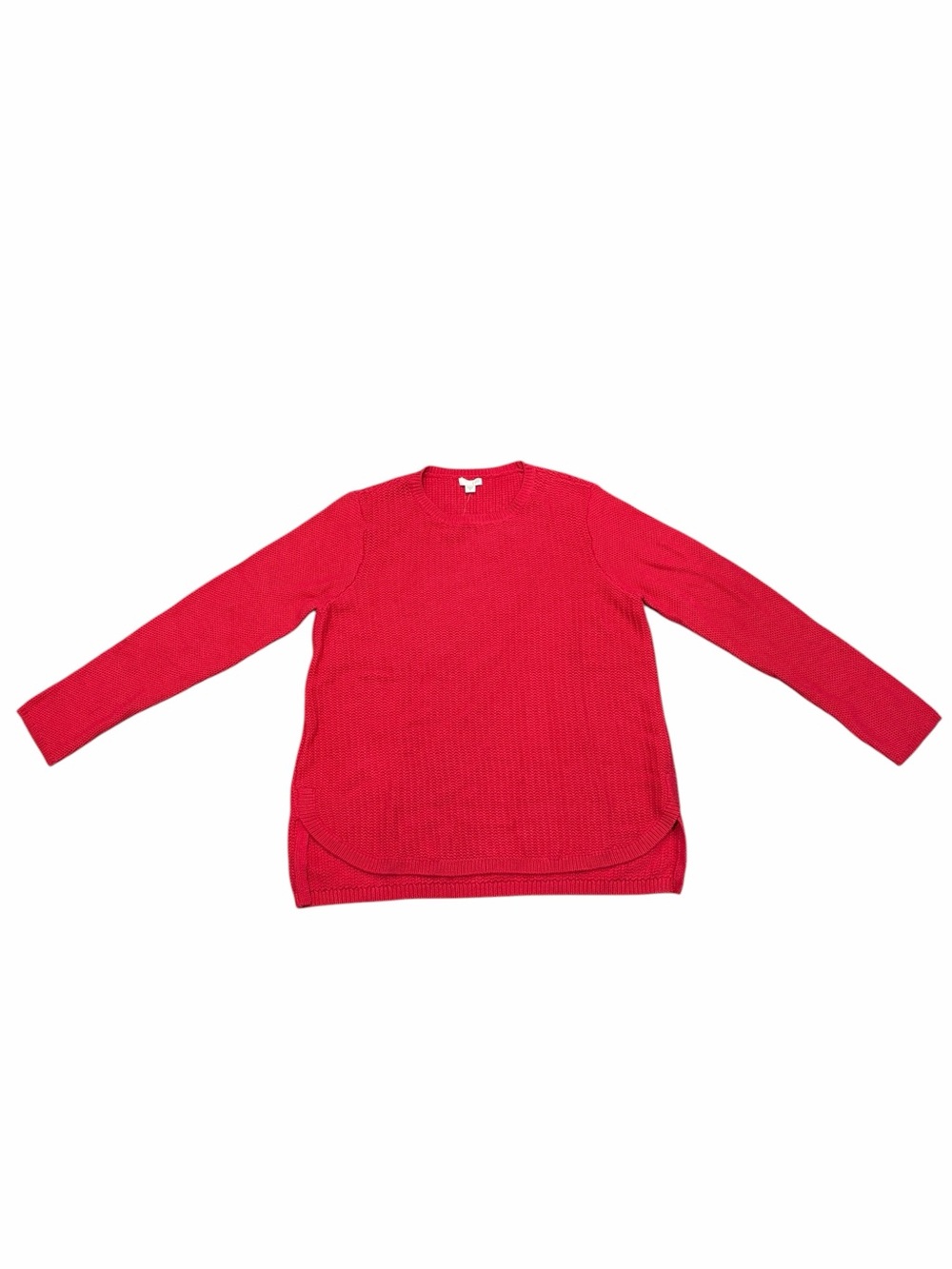 NEW J.Jill Pink Textured Crewneck Round Hem Sweater Pullover size Medium